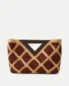Veronica Beard Raffia Vesper Clutch In Multi