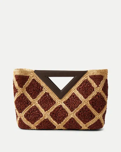 Veronica Beard Raffia Vesper Clutch In Multi