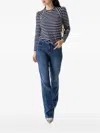 Veronica Beard Delano Striped Ribbed Stretch-cotton Top In Blue