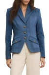 Veronica Beard Randy Single-breasted Stretch Cotton Jacket In Purple