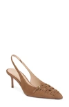 Veronica Beard Rashida Slingback Pointed Toe Pump In Brown