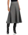 Veronica Beard Rasima Flannel Midi Skirt In Heather Grey