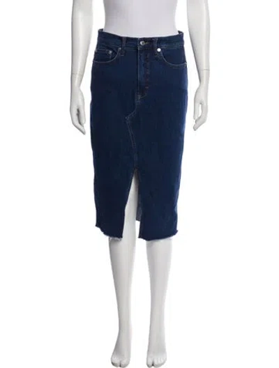 Pre-owned Veronica Beard Raw-edge Trim Knee-length Skirt In Blue