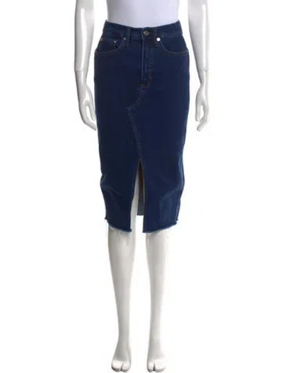 Pre-owned Veronica Beard Raw-edge Trim Knee-length Skirt In Blue
