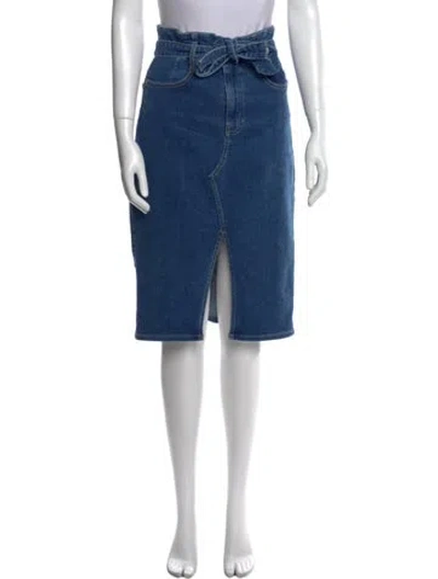 Pre-owned Veronica Beard Raw-edge Trim Knee-length Skirt In Blue