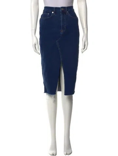 Pre-owned Veronica Beard Raw-edge Trim Knee-length Skirt In Blue