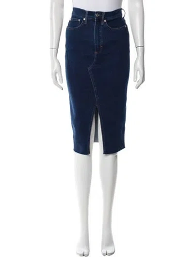 Pre-owned Veronica Beard Raw-edge Trim Knee-length Skirt In Blue
