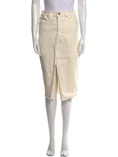 Pre-owned Veronica Beard Raw-edge Trim Knee-length Skirt In Neutral
