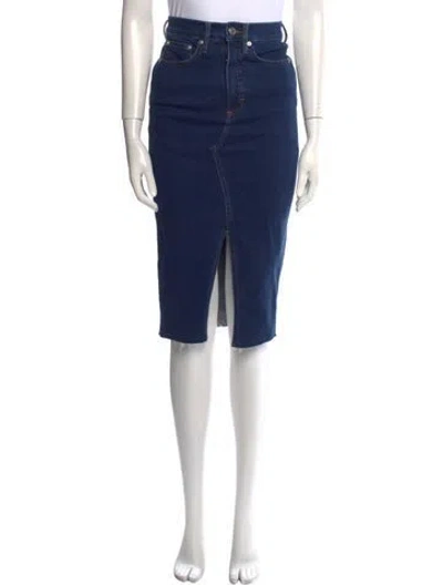 Pre-owned Veronica Beard Raw-edge Trim Knee-length Skirt W/ Tags In Blue