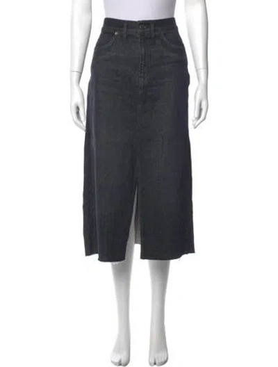 Pre-owned Veronica Beard Raw-edge Trim Midi Length Skirt In Blue