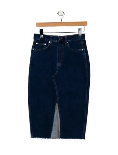 Pre-owned Veronica Beard Raw-edge Trim Midi Length Skirt In Blue