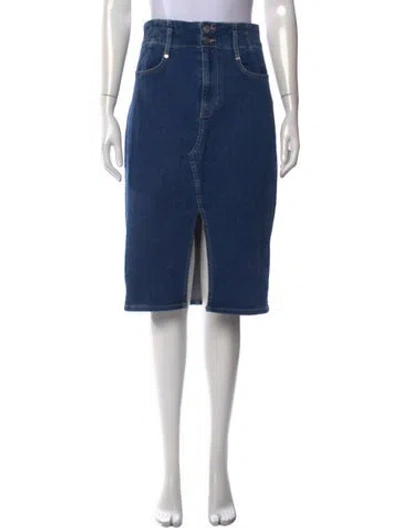 Pre-owned Veronica Beard Raw-edge Trim Midi Length Skirt In Blue