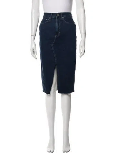Pre-owned Veronica Beard Raw-edge Trim Midi Length Skirt In Blue