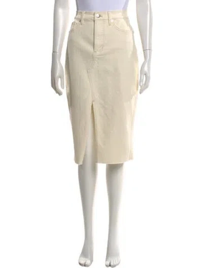 Pre-owned Veronica Beard Raw-edge Trim Midi Length Skirt In Neutral