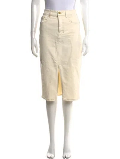 Pre-owned Veronica Beard Raw-edge Trim Midi Length Skirt In Neutral