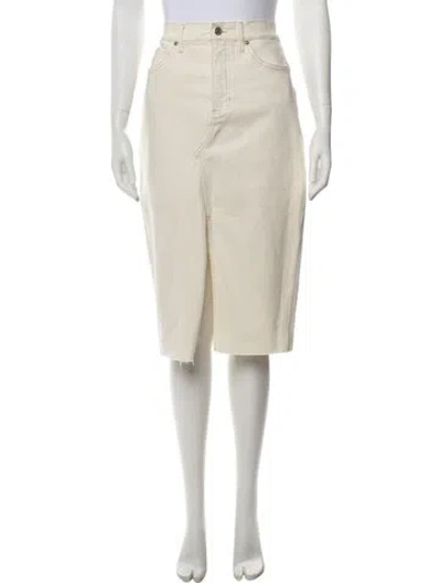 Pre-owned Veronica Beard Raw-edge Trim Midi Length Skirt In Neutral