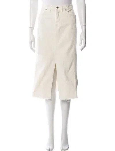 Pre-owned Veronica Beard Raw-edge Trim Midi Length Skirt In Neutral