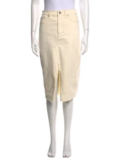 Pre-owned Veronica Beard Raw-edge Trim Midi Length Skirt In Neutral