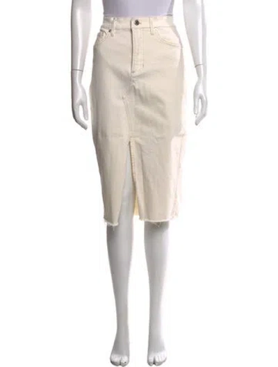 Pre-owned Veronica Beard Raw-edge Trim Midi Length Skirt In Neutrals