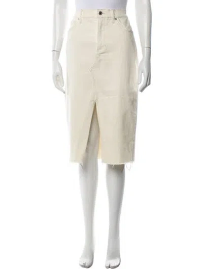 Pre-owned Veronica Beard Raw-edge Trim Midi Length Skirt In Neutrals