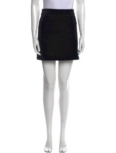 Pre-owned Veronica Beard Raw-edge Trim Mini Skirt In Black