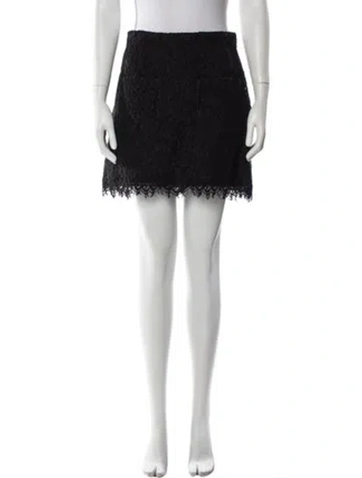 Pre-owned Veronica Beard Raw-edge Trim Mini Skirt In Black