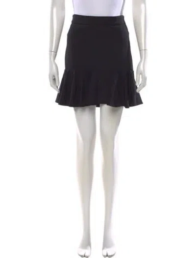 Pre-owned Veronica Beard Raw-edge Trim Mini Skirt In Black