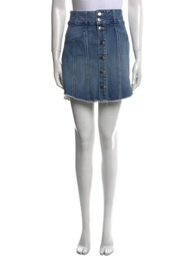 Pre-owned Veronica Beard Raw-edge Trim Mini Skirt In Blue