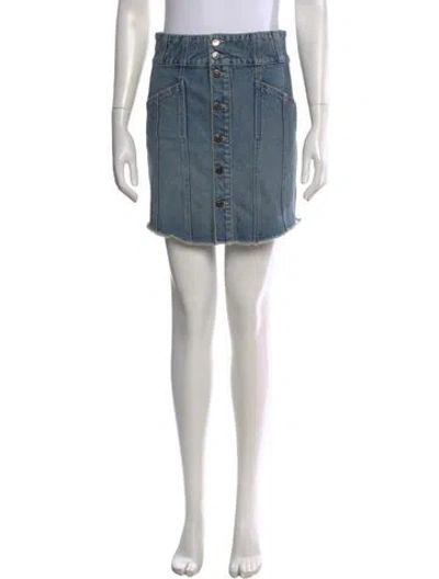 Pre-owned Veronica Beard Raw-edge Trim Mini Skirt In Blue