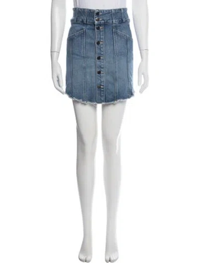 Pre-owned Veronica Beard Raw-edge Trim Mini Skirt In Blue