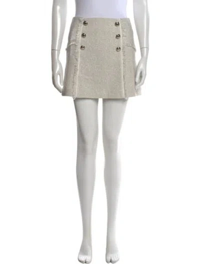Pre-owned Veronica Beard Raw-edge Trim Mini Skirt In Gray