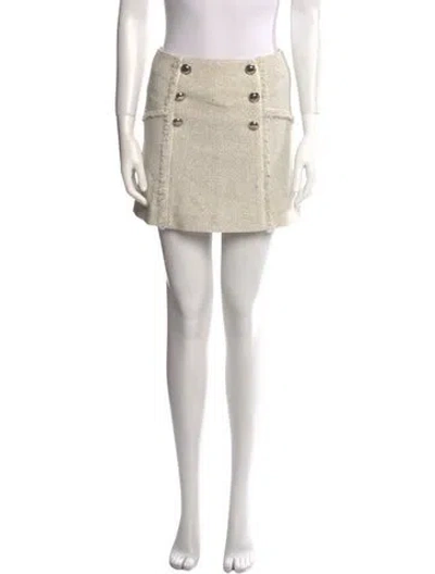 Pre-owned Veronica Beard Raw-edge Trim Mini Skirt In Neutral