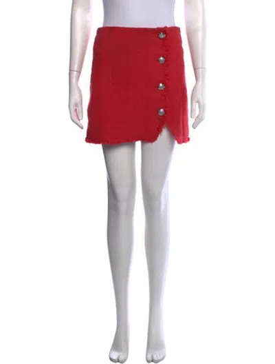 Pre-owned Veronica Beard Raw-edge Trim Mini Skirt In Pink