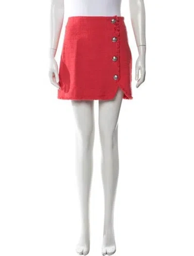 Pre-owned Veronica Beard Raw-edge Trim Mini Skirt In Red