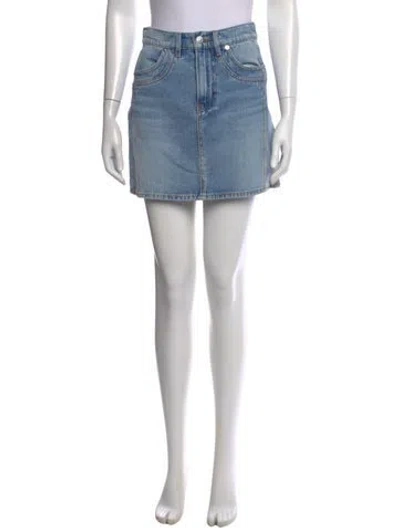 Pre-owned Veronica Beard Raw-edge Trim Mini Skirt W/ Tags In Blue