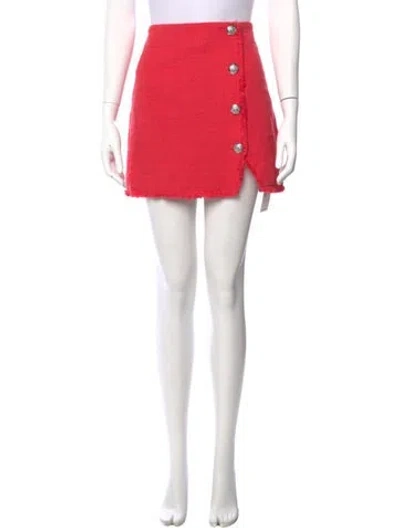 Pre-owned Veronica Beard Raw-edge Trim Mini Skirt W/ Tags In Red