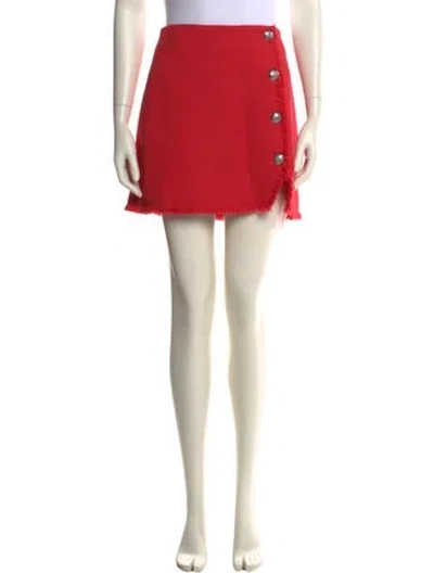 Pre-owned Veronica Beard Raw-edge Trim Mini Skirt W/ Tags In Red
