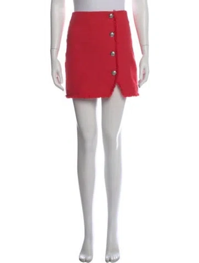Pre-owned Veronica Beard Raw-edge Trim Mini Skirt W/ Tags In Red
