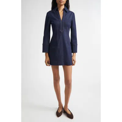 Veronica Beard Raymond Denim Shirtdress In Blue