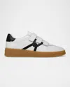 Veronica Beard Reagan Bicolor Leather Triple-grip Sneakers In Lily/black