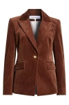 Veronica Beard Reagan Cotton Stretch Corduroy Dickey Jacket In Dark Cocoa