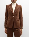 Veronica Beard Reagan Cotton Stretch Corduroy Dickey Jacket In Dark Cocoa