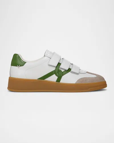Veronica Beard Reagan Leather Low-top Sneakers In Lily/lemon