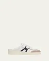 Veronica Beard Reagan Mixed Leather Triple-grip Mule Sneakers In Lily/eclipse