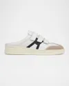 Veronica Beard Reagan Mixed Leather Triple-grip Mule Sneakers In Lily/eclipse