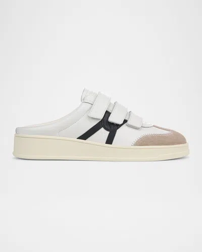 Veronica Beard Reagan Mixed Leather Triple-grip Mule Sneakers In Lily/eclipse