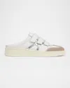 Veronica Beard Reagan Mule In Lily White/silver Leather