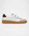 Veronica Beard Reagan Velcro Sneaker White Leopard In Lily White/leopard Print Suede