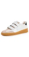 Veronica Beard Reagan Mixed Leather Triple-grip Sneakers In Lily/silver