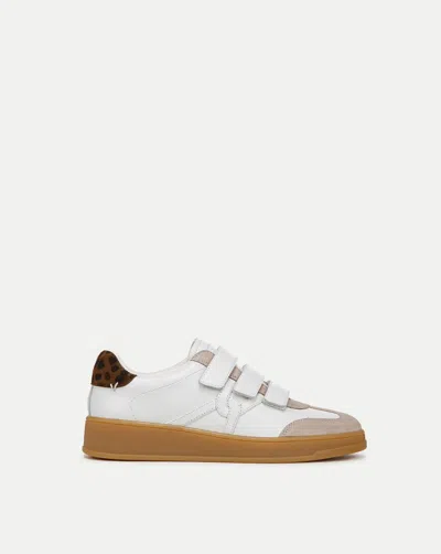 Veronica Beard Reagan Velcro Sneaker White Leopard In White/leopard